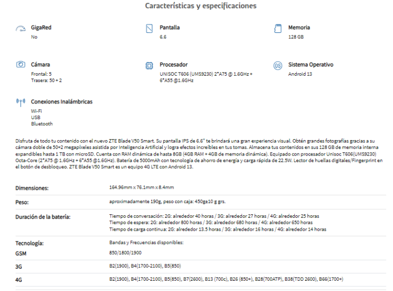 06 ZTE 7060 BLADE V50 SMART