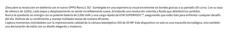 OPPO Reno11 | Modelo CPH2599 INFO 02