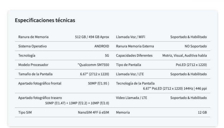 MOTOROLA 5G XT2407-2 EDGE 50 info