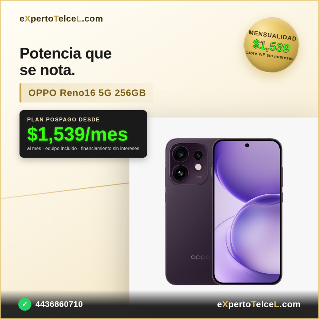 Android 13 | Plan TelceL 27 cartel apd oppo reno16 2026 07 11