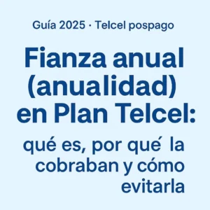 Fianza anual (anualidad) en plan Tel Cel
