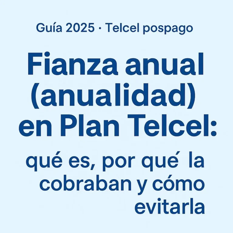 Fianza anual (anualidad) en plan Tel Cel