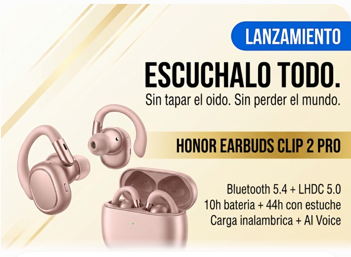Honor Earbuds Clip 2 Pro: auriculares open-ear con LHDC 5.0 y 54h de batería — análisis 2026 1 Honor Earbuds Clip 2 Pro — Análisis y Review