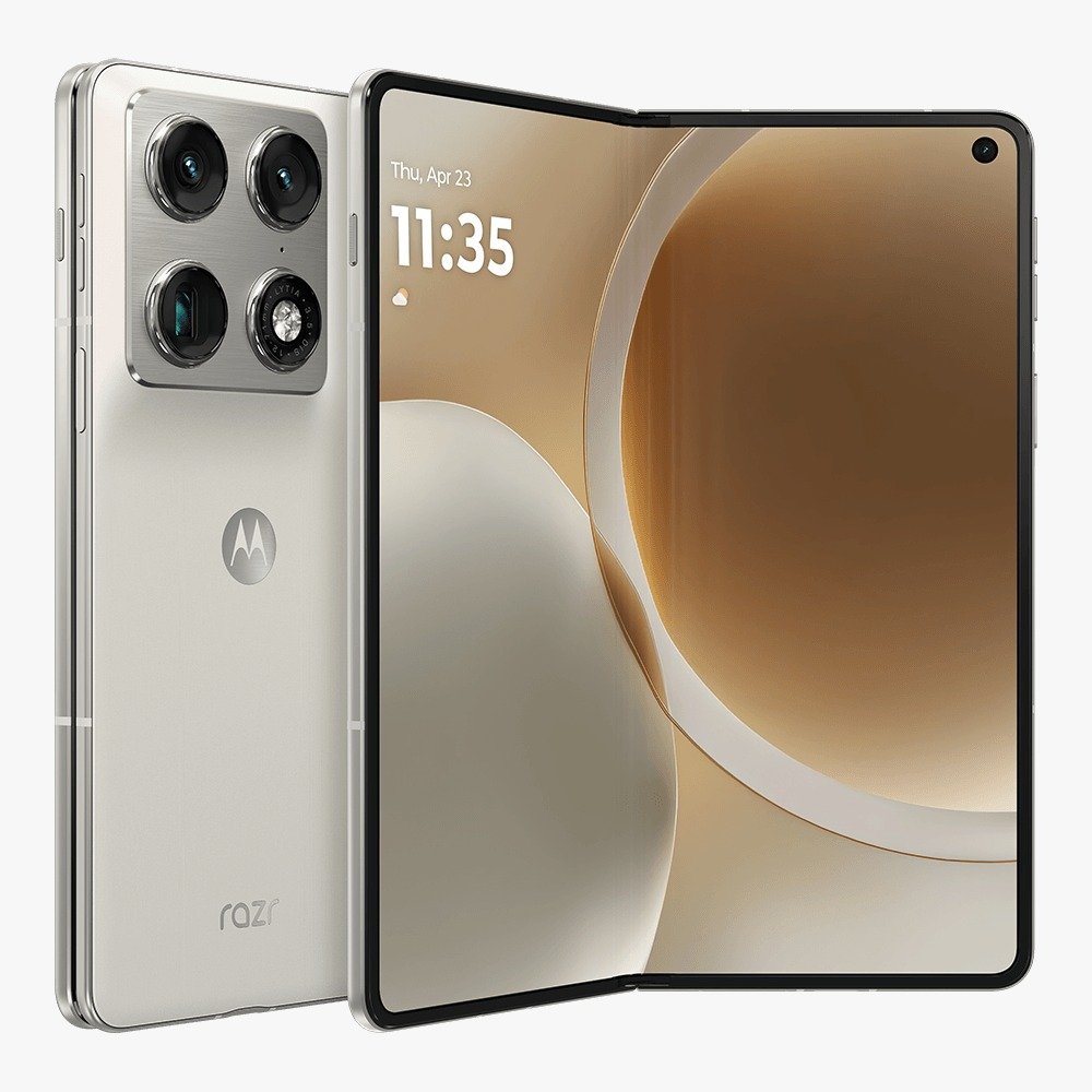Motorola Razr Fold blanco — plegable premium en Telcel