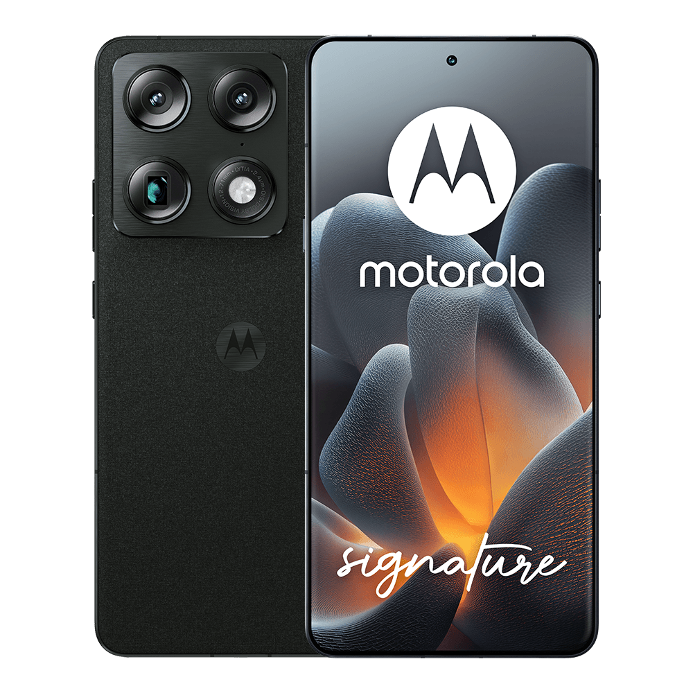 Motorola Signature 5G 1TB color Carbón — frente y trasera en Telcel
