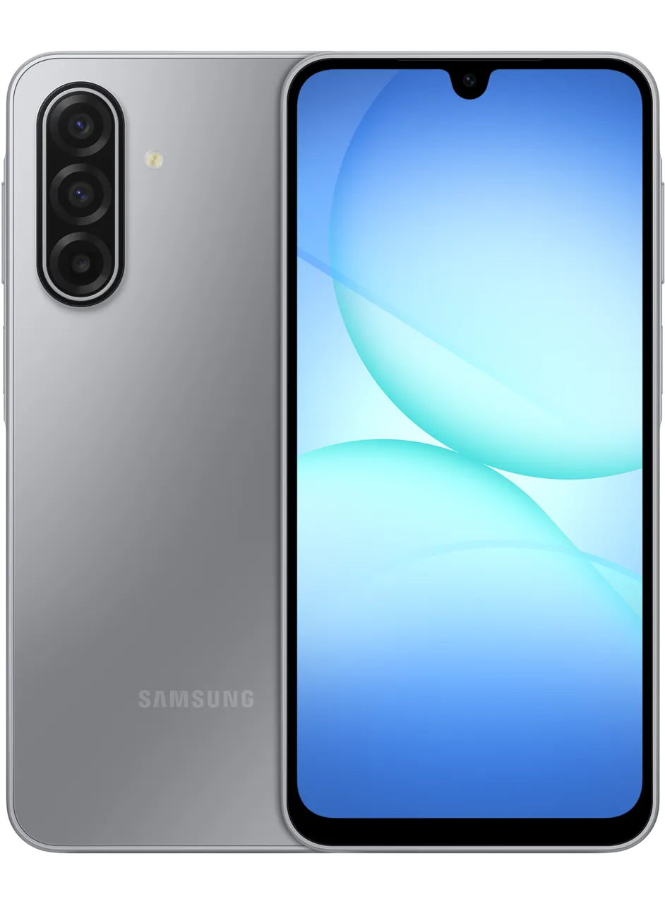 Samsung Galaxy A17 5G color gris — frente y trasera en Telcel