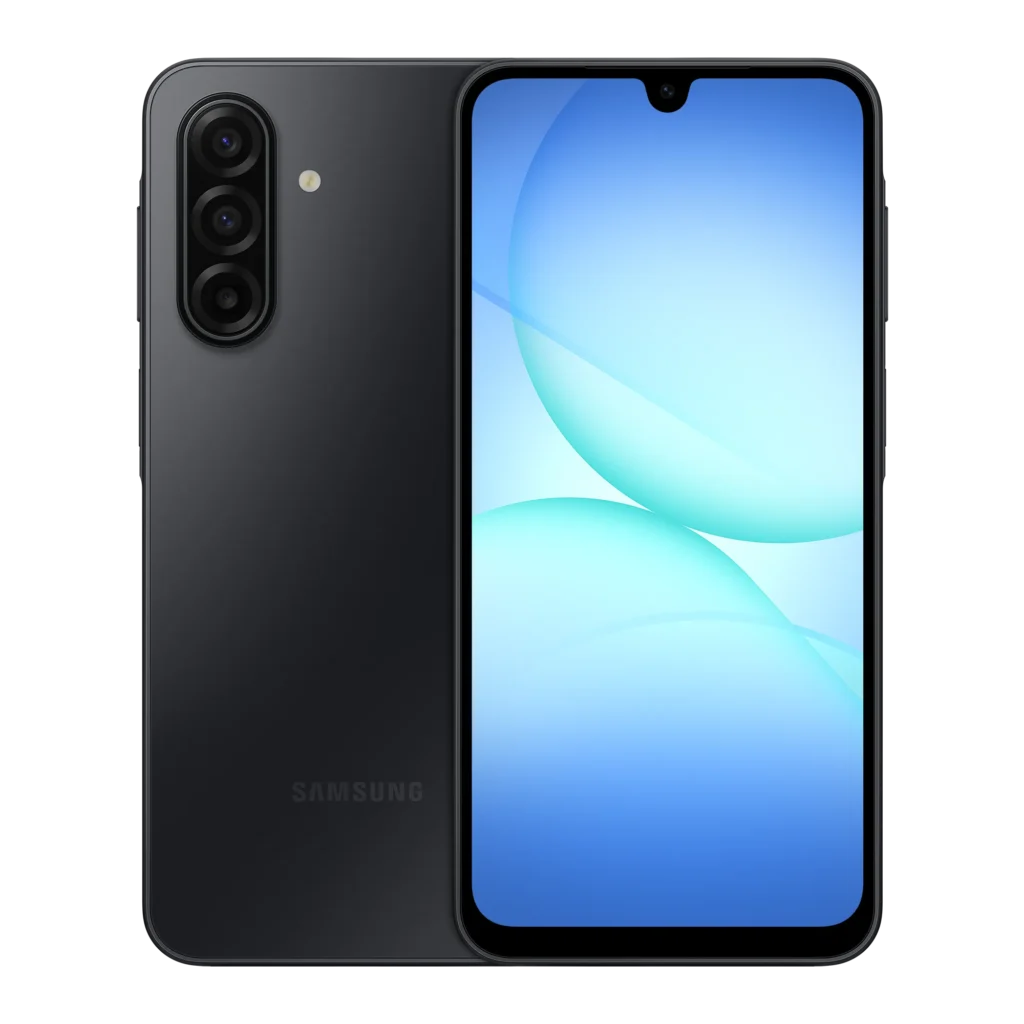 Samsung Galaxy A17 5G color negro — frente y trasera en Telcel