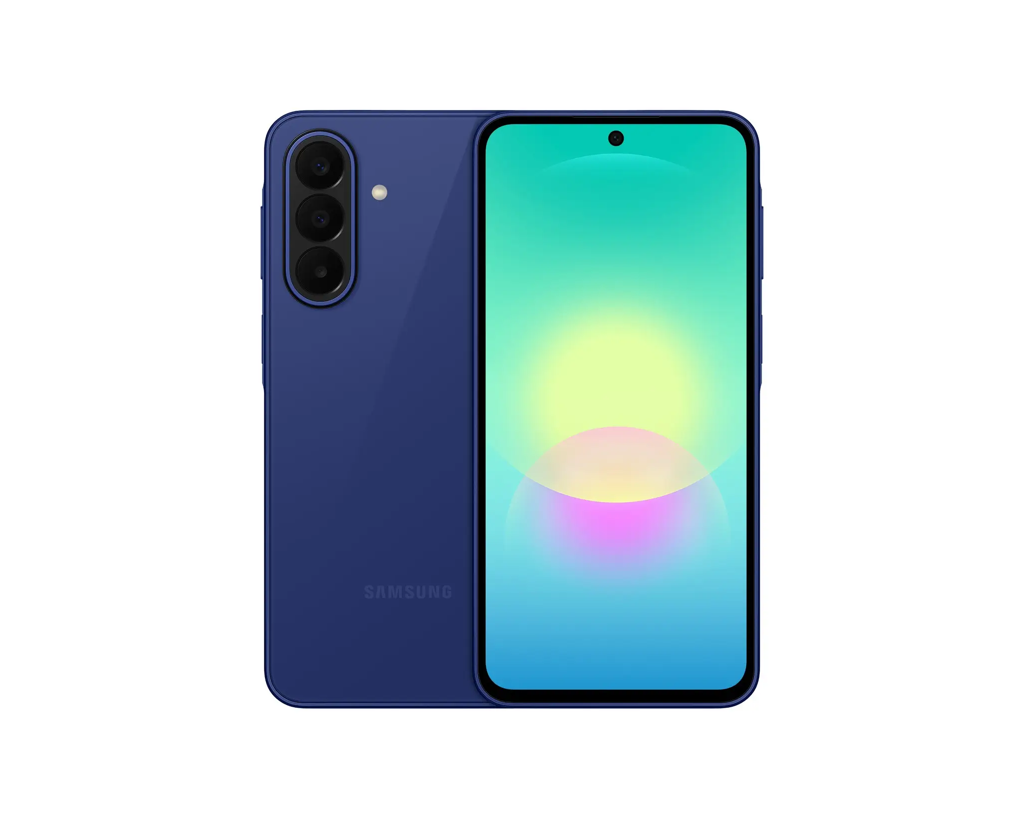 Samsung Galaxy A27 5G color azul — frente y trasera en Telcel