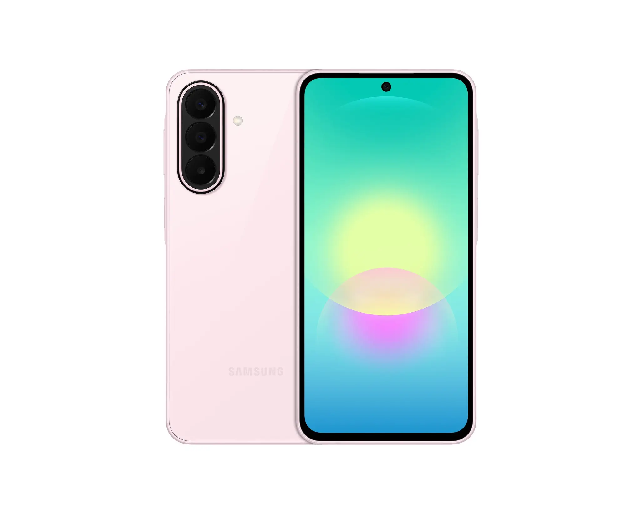 Samsung Galaxy A27 5G color rosa — frente y trasera en Telcel